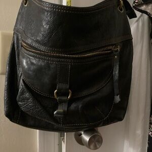 Fossil Black Leather Crossbody Bag